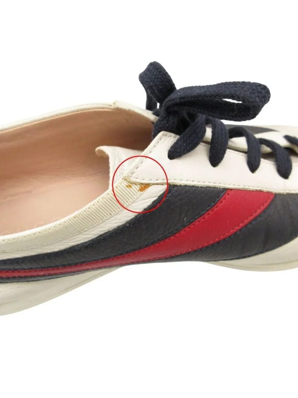Gucci Sneakers Low Cut Falacer Ace Web Leather Cowhide Calf 6